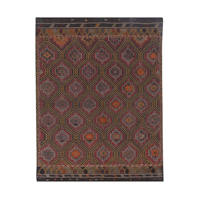 1960s Hand Woven Flat Weave Kilim Rug 6'4'' X 8'