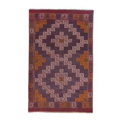 Vintage Colorful Turkish Jajim Kilim Rug 4'6'' X 6'8''