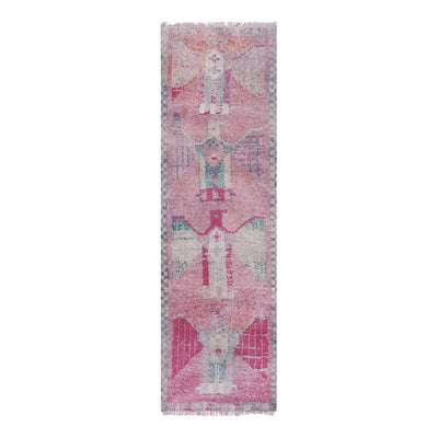 Vintage Pink Animal Turkish Runner 3'1'' X 9'10''