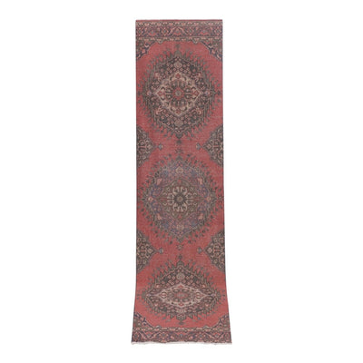 Vintage Faded Turkish Runner Rug 3'4'' X 13'3''