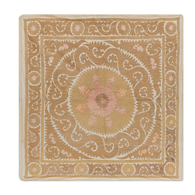 Suzani Wall Hanging Decor - Pastel Tribal Table Cloth Vintage Bedspread, Boho Wall hanging Decor, Ethnic Textile 4'9'' x 5'1''