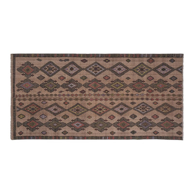 Vintage Embroidery Geometric Turkish Kilim Rug 4'10'' X 9'9'