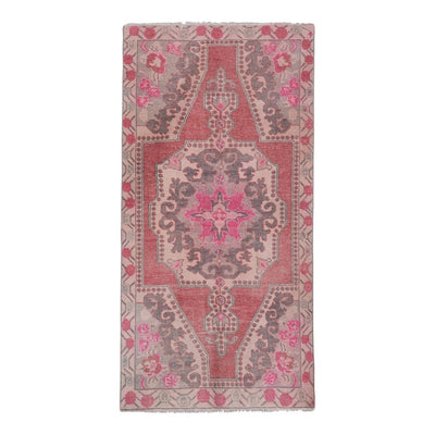 1960s Vintage Turkish Hand-Knotted Area Rug - Faded Carpet