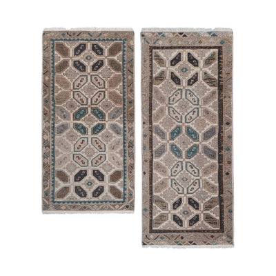 Vintage Turkish Oriental Matching Runner in Muted Colors