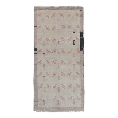 Vintage Faded Light Gray Turkish Oushak Rug 3'1'' X 6'1''