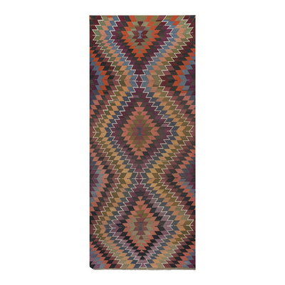 Vintage Diamond Turkish Kilim Rug - Organic Wool Kilim Rug