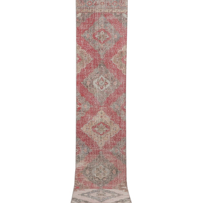 1960s Vintage Washed Turkish Oushak Rug 2'8'' X 13'3''