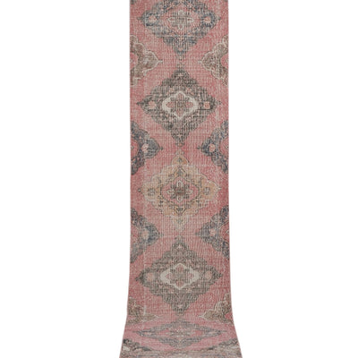 1950s Vintage Kurdish Geometric Medallion Wool Hand-Knotted