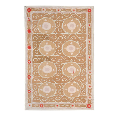 Vintage Large Pastel Suzani Bedspread From Samarkand, Faded Uzbek Wall Hanging Decor, Tribal Vintage Textile 7'7'' x 11'2''