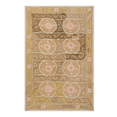 1960s Suzani From Samarkand Uzbekistan - Uzbek Bedspread 7'5'' x 11'6''