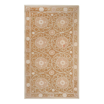 Vintage Pink Samarkand Tapestry - Tribal Embroidery Wall Decor - Embroided Large Suzani Bedspread From Samarkand 6'11'' x 11'6''