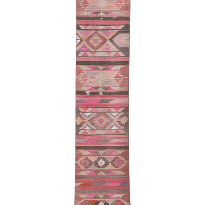 1960s Turkish Stair Kilim Runner 2'4'' X 17'7''