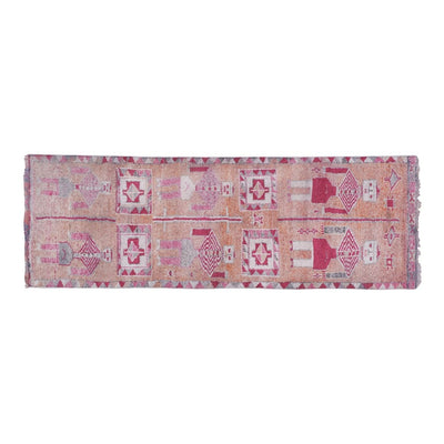 Vintage Faded Turkish Pictorial Rug 3'3'' X 9'4''