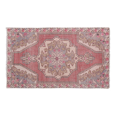 1970s Handmade Turkish Oushak Wool Rug 4'4'' X 7'1''