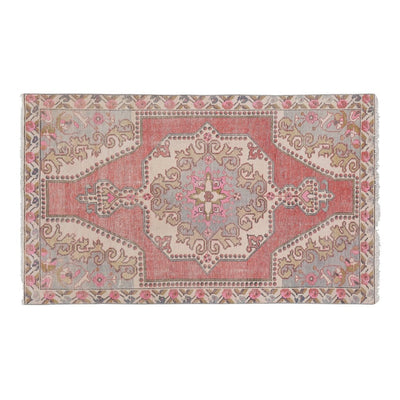 Vintage Faded Turkish Kemerhisar Rug 4'3'' X 6'12''