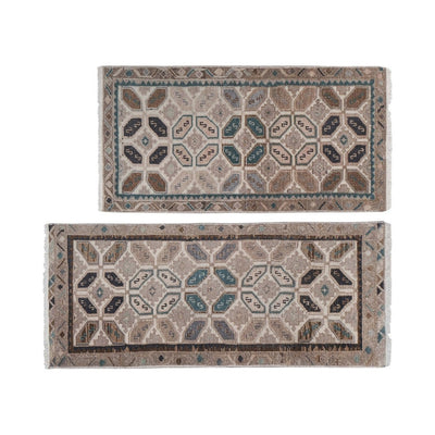 Vintage Turkish Oriental Matching Runner in Muted Colors