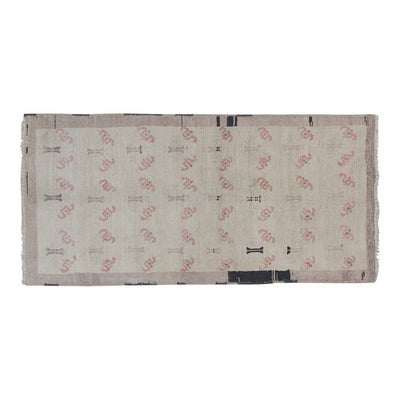 Vintage Faded Light Gray Turkish Oushak Rug 3'1'' X 6'1''