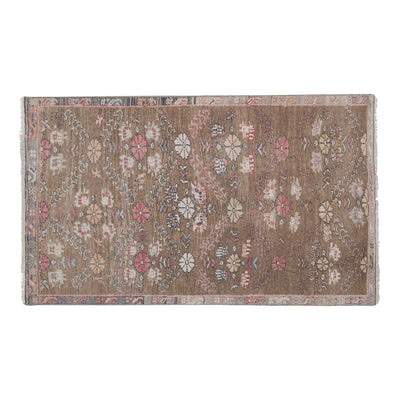 Vintage Faded Brown Turkish Karapinar Rug