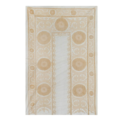 Vintage Pale Color Suzani from Samarkand, Uzbekistan Wall Hanging Decor 5'1'' x 7'7''