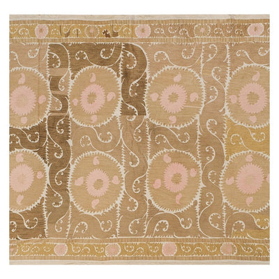 1960s Suzani From Samarkand Uzbekistan - Uzbek Bedspread 7'5'' x 11'6''