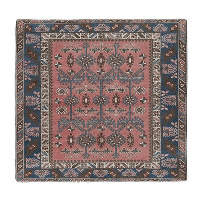 Vintage Square Turkish Oushak Rug - Dining Room Carpet