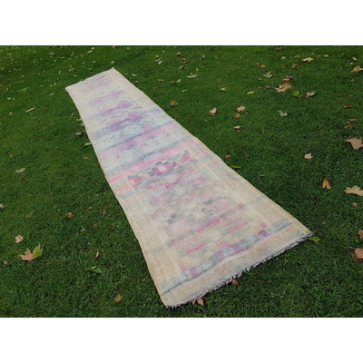 Contemporary Abstract Turkish Oushak Runner With Tribal Design 3' X 16'2''