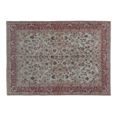 Vintage Oversize Turkish Wool Floral Rug with Rich Border 6'11'' x 9'7''