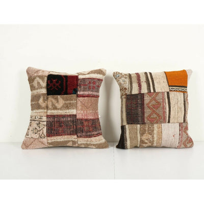Set Vintage Patchwork Rug Pillow