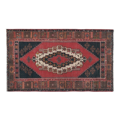 1970s Vintage Oushak Anatolian Red Rug 4'7" X 7'10"