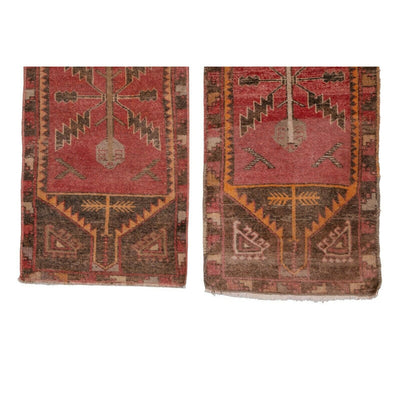 Set of 2 Piece Hand Knotted Oriental Turkish Small Area Rugs 1'7" X 3'7"