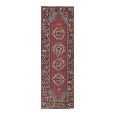 Vintage Turkish Handmade Wool Runner Rug Hallway Decor 2'12'' x 9'4''