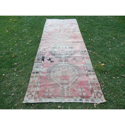 Vintage Turkish Oushak Wool Runner - Stair Carpet 4'6'' x 11'11''