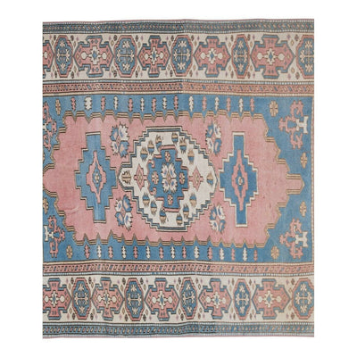 Vintage Turkish Kars Rug, Unique Pattern Handmade Wool Carpet 5'11'' X 6'7''