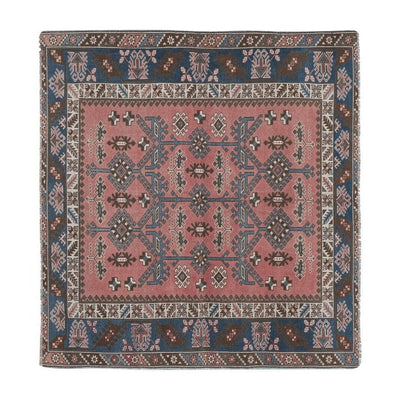 Vintage Square Turkish Oushak Rug - Dining Room Carpet