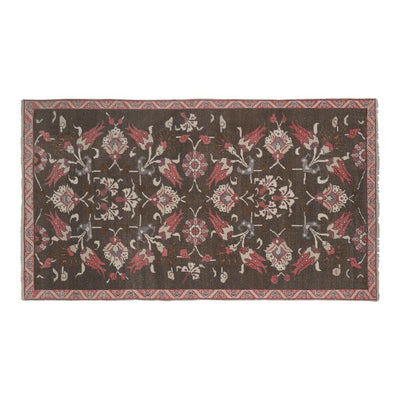 Southwest Wool Rug, Oriental Turkey Oushak Rug with Floral Pattern 4'11" X 8'5"