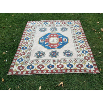 1970s Vintage Turkish Oushak Rug - 6'3'' X 6'9''