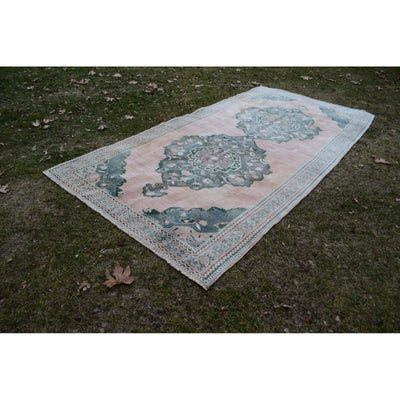 Vintage Turkish Oushak Gallery Rug, Wide Runner 5'4'' X 10'11''