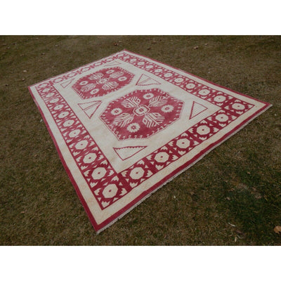 Neutral Soft Colors Large Rug, Muted Wool Rug 6'7'' X 9'9''