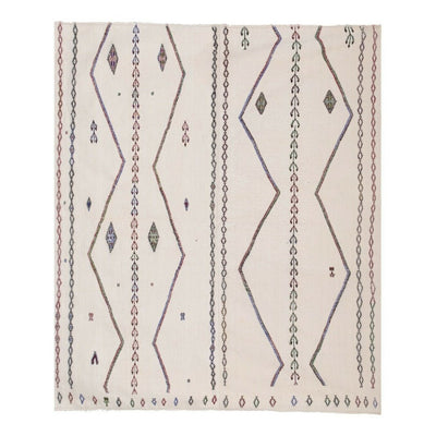 Vintage White Simple and Plain Large Turkish Oushak Kilim 5'10" X 6'11"