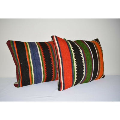 18" X 24" Pair Geometrical Aztec Turkish Kilim Pillow Cover