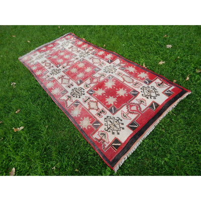 1950s Turkish Anatolian Geometric Pastel Wool Wide Runner Oushak Rug