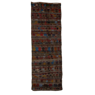 Vintage Turkish Jajim Kilim Runner - Designer Carpet 3'3" X 9'3"