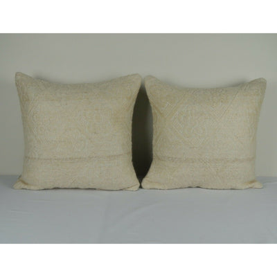 Set of 2 Pillow Covers, White Color Kilim Cushion