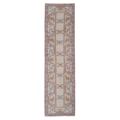 Distressed Turkish Oushak Runner Rug - Bohemian Style Carpet 2'8" X 9'5"
