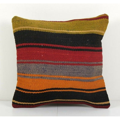 Vintage Striped Turkish Kilim Pillow