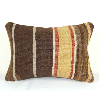 Vintage Turkish Hemp Kilim Pillow Cover 14" X 20" Rustic House Decor