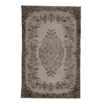 Vintage Hand Knotted Turkish Oushak Rug 6.4 x 9.9 ft. for Home and Office Decor