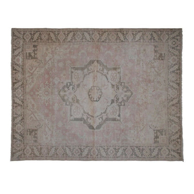 Vintage Handknotted Floor Rug Neutral Colors Oversized Rug 8'4" X 10'8"