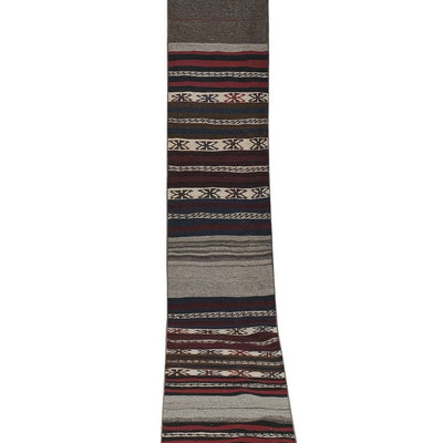 Early 20th Century Gabbeh Stair Kilim Runner with Horizontal Stripe