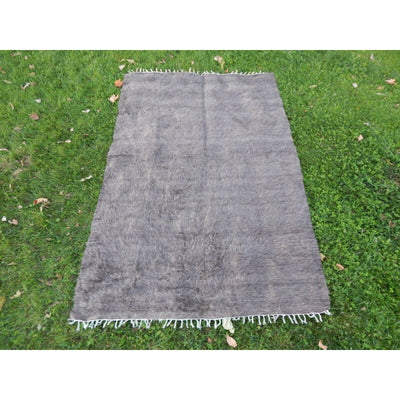 Vintage Flat Weave Angora Wool Mohair Turkish Blanket 4'4'' x 6'7''